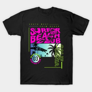 Surfer Beach Club California typography T-Shirt